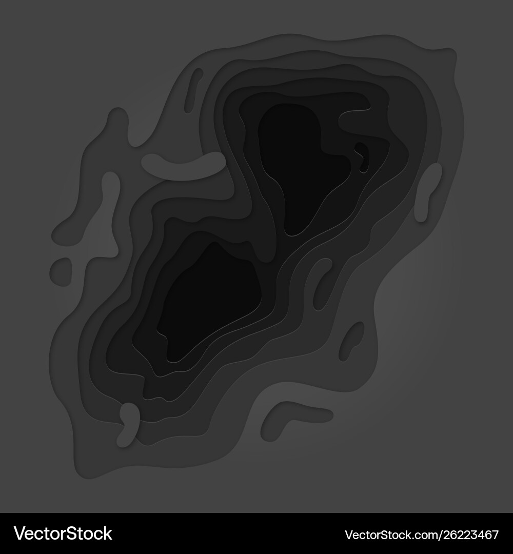 Papercut multi layer pattern black gray background Papercut multi layer pattern black gray background vector image