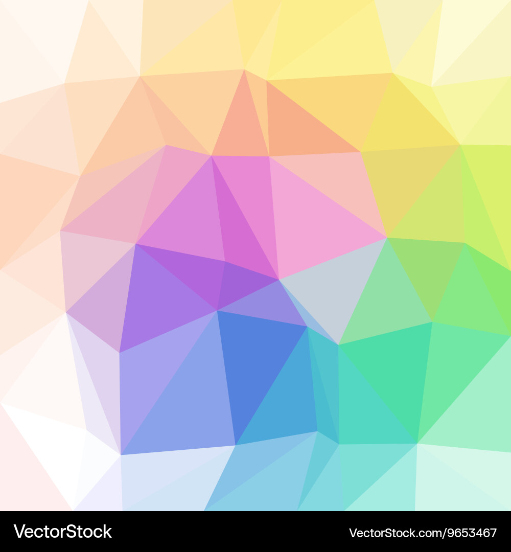 Pastel full color spectrum polygon triangular Vector Image