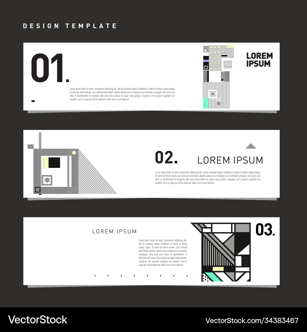 Set abstract banner web design template retro Set abstract banner web design template retro vector image