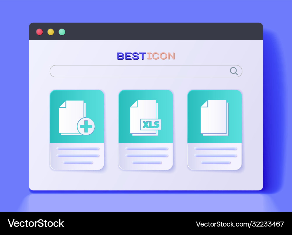 Set xls file document add new Set xls file document add new vector image