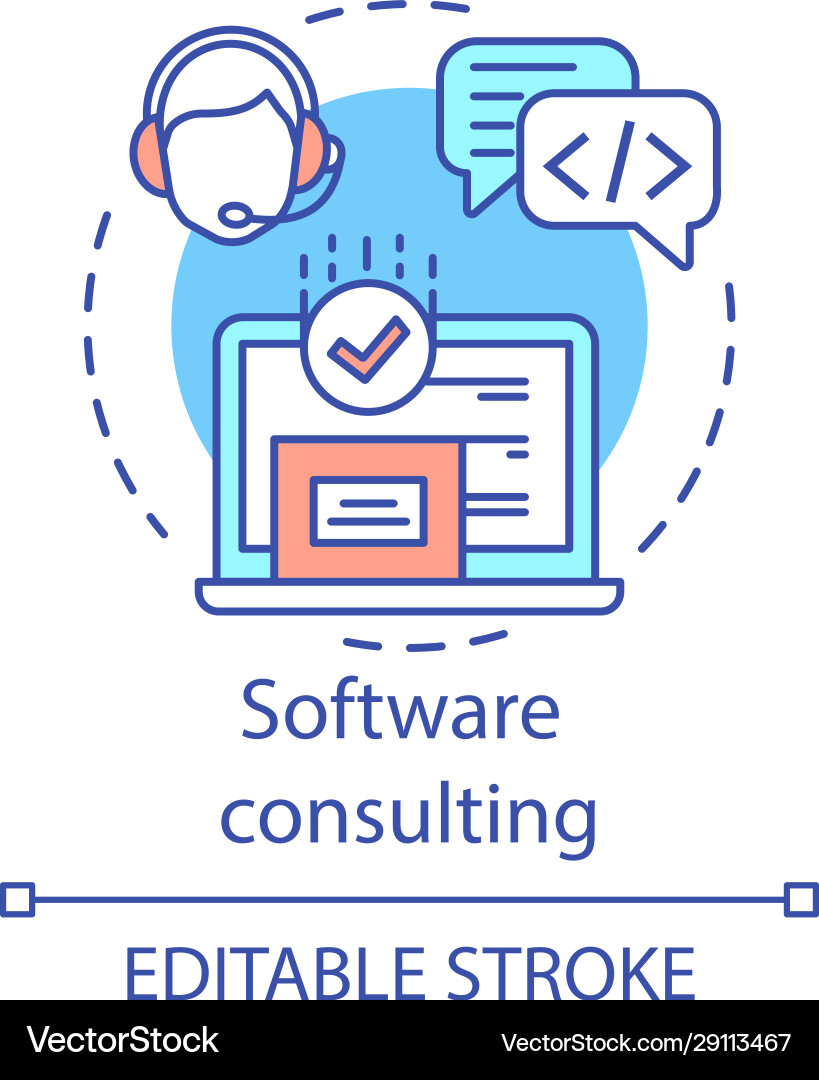 Software consulting concept icon Software consulting concept icon vector image