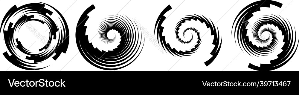 Spiral swirl twirl circular concentric element Spiral swirl twirl circular concentric element vector image