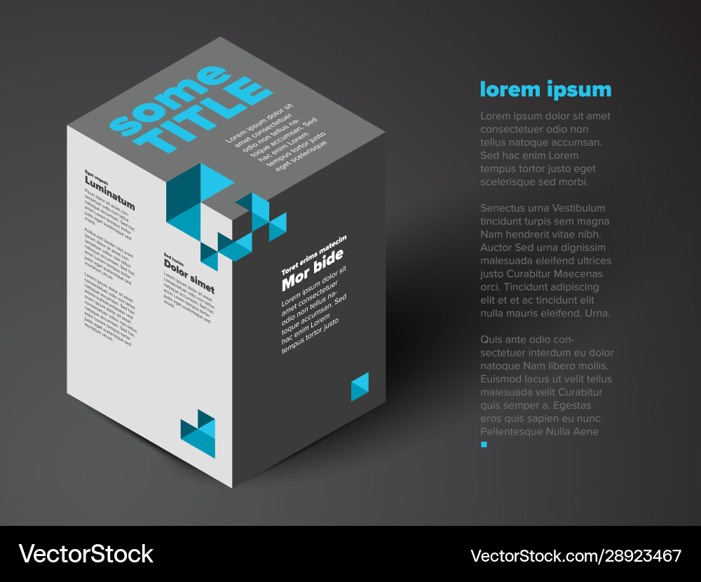 Text on cube three-dimensional template Vector Image