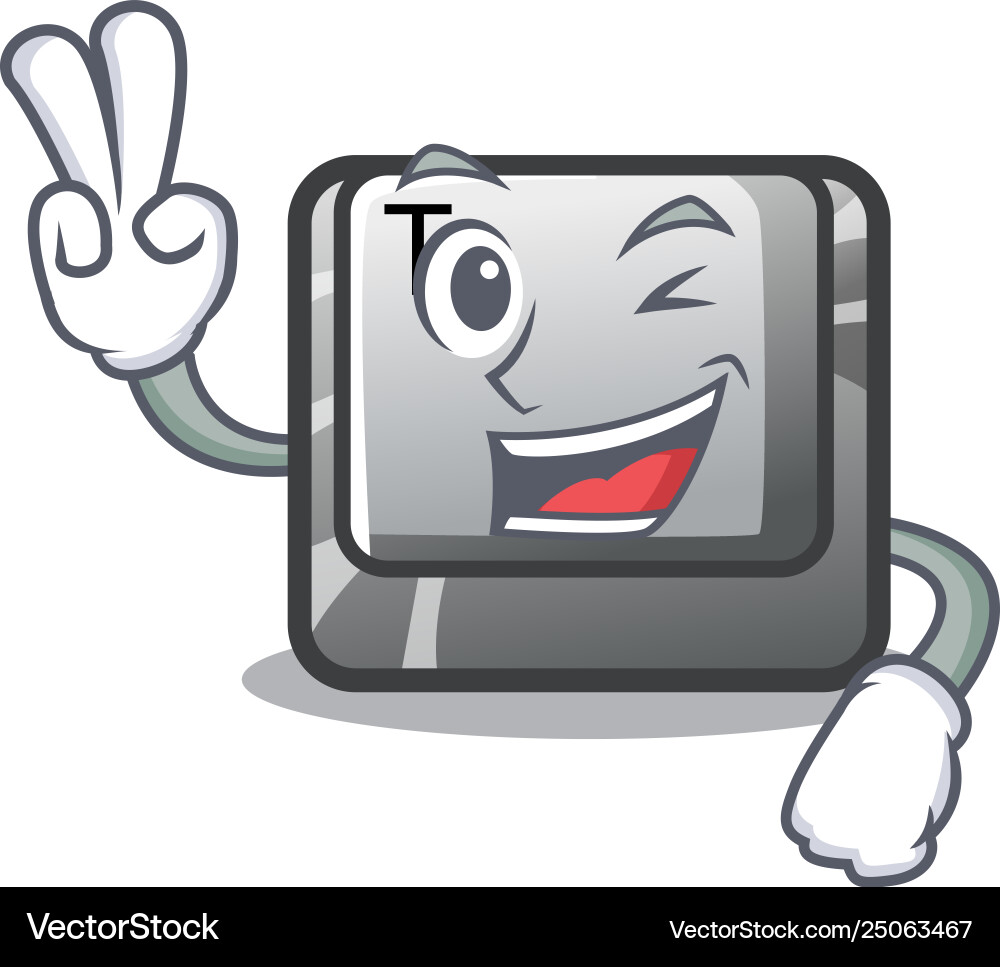Two finger t button installed on character Two finger t button installed on character vector image