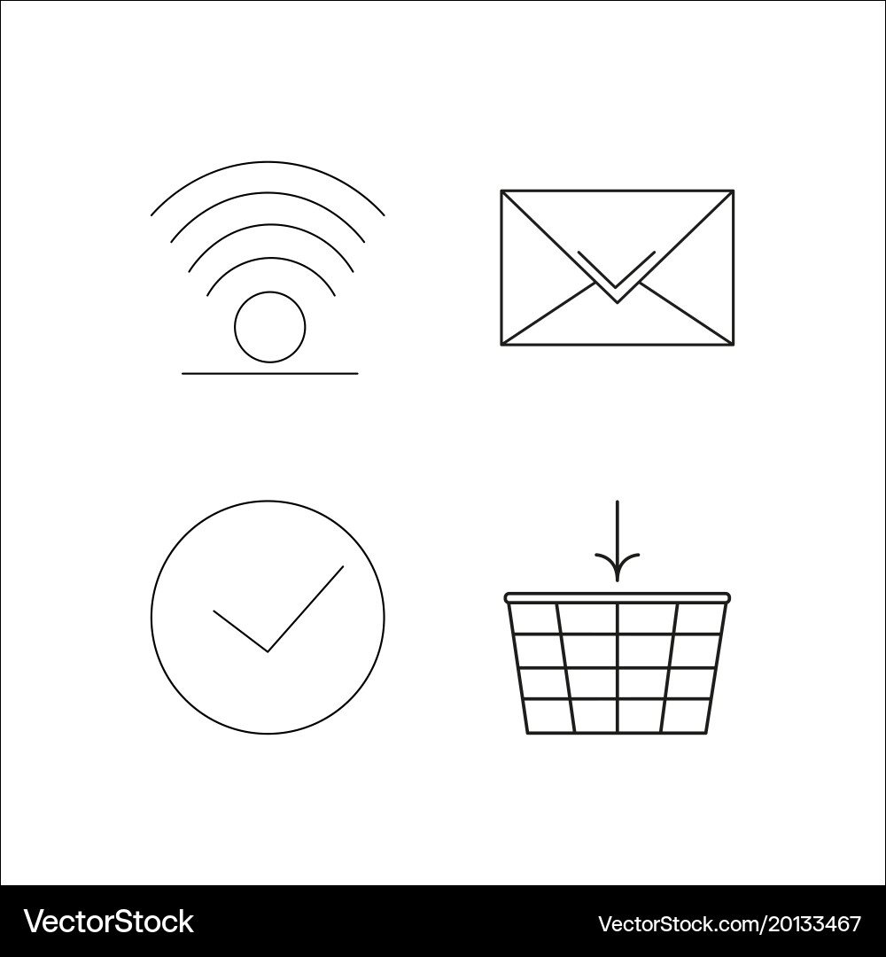 Web simple linear icon setsimple outline icons vector image