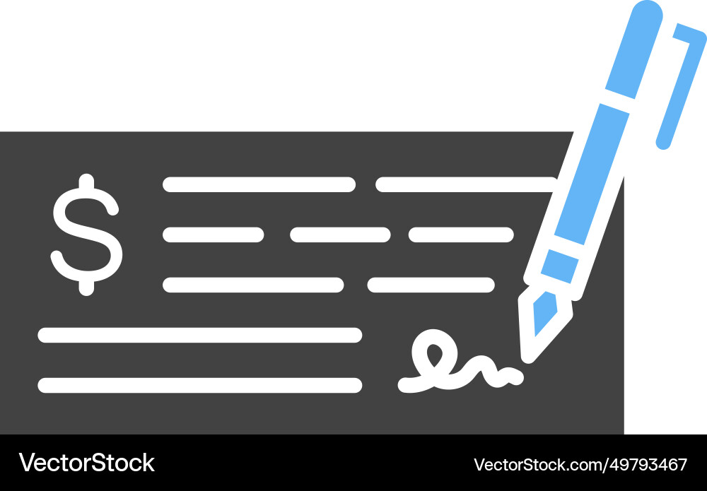 Write cheque icon image Vector Image
