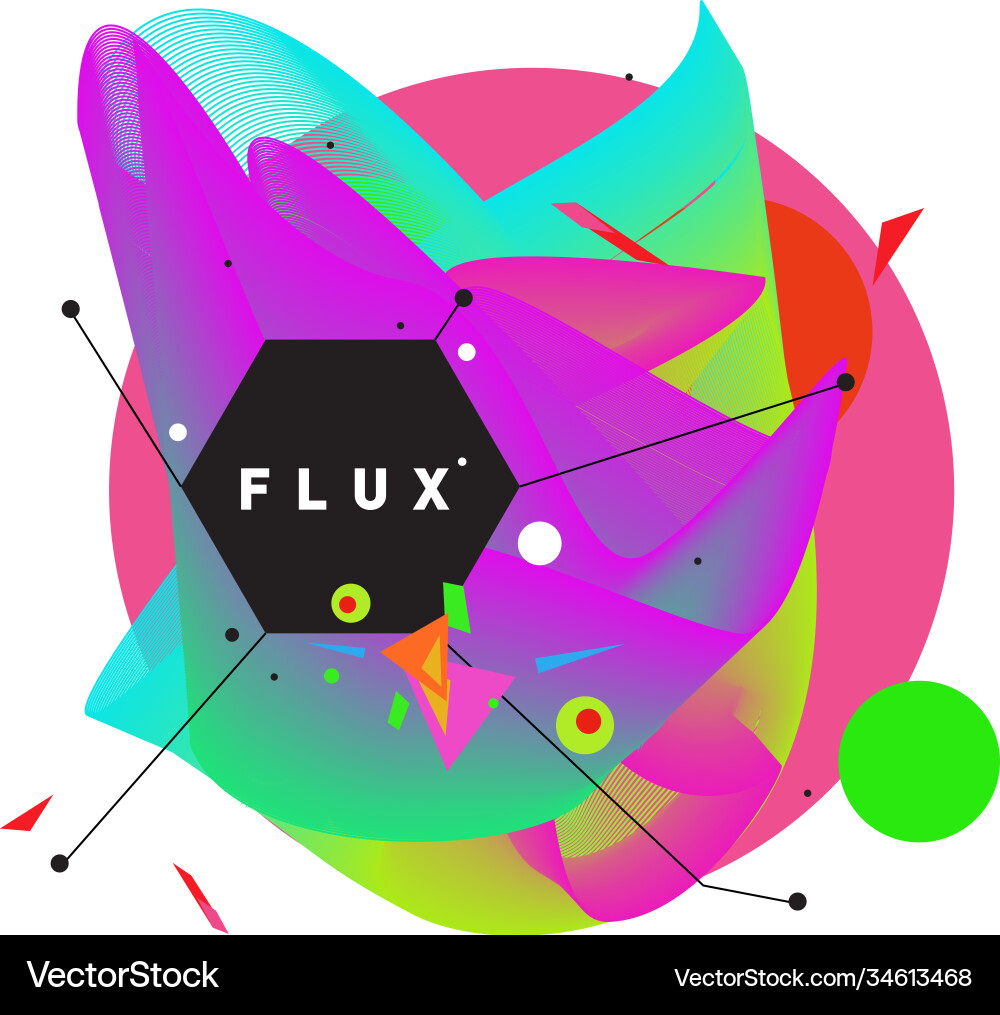 3d colorful wave background dynamic flux effect Vector Image
