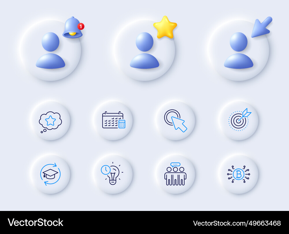 Bitcoin system time management and click here vector image