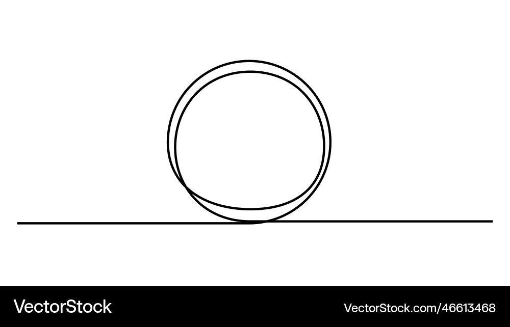 Continuous line drawing of circular shapes vector image