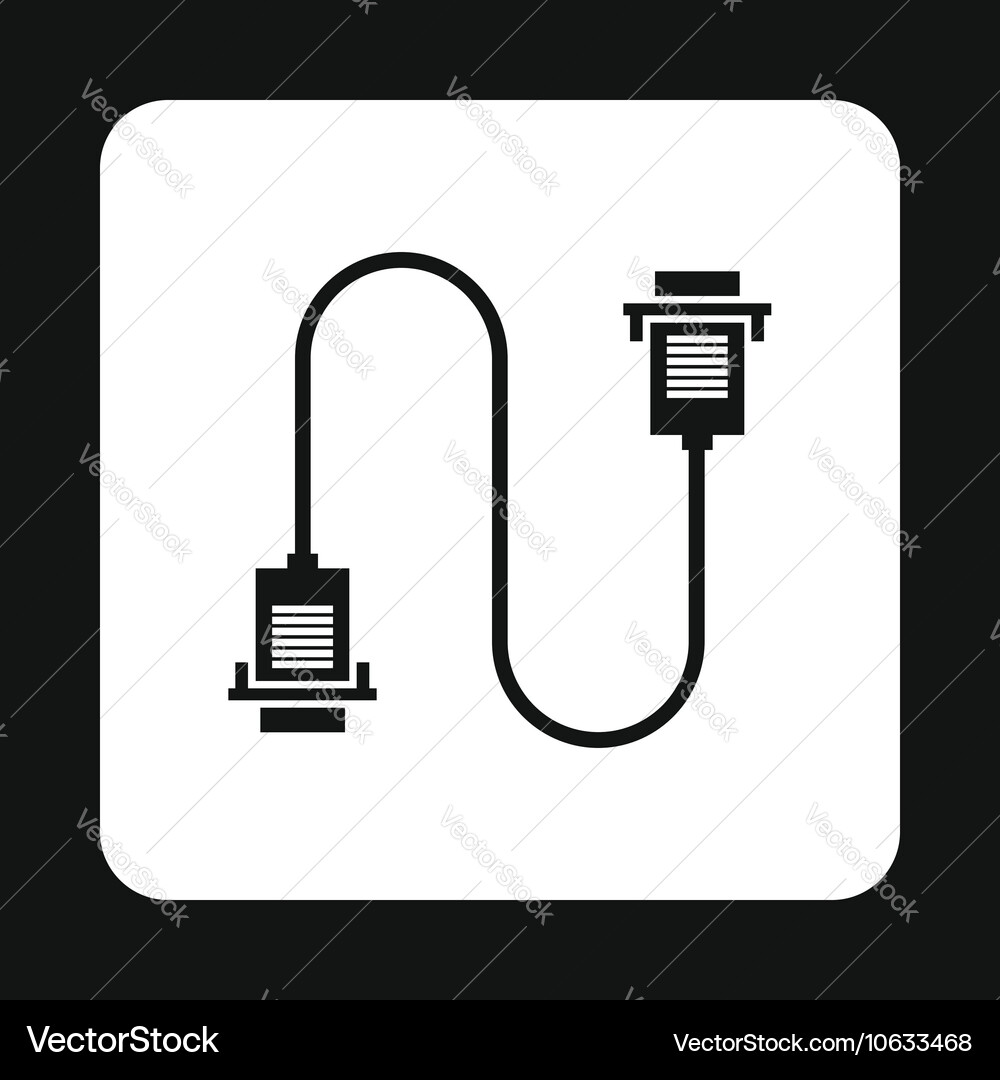 Cord vga icon simple style Vector Image