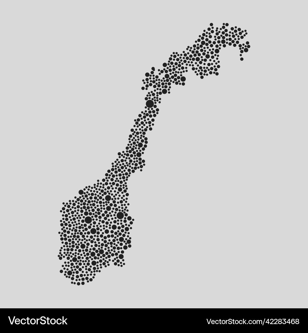 Creative map norway from random white dots Creative map norway from random white dots vector image