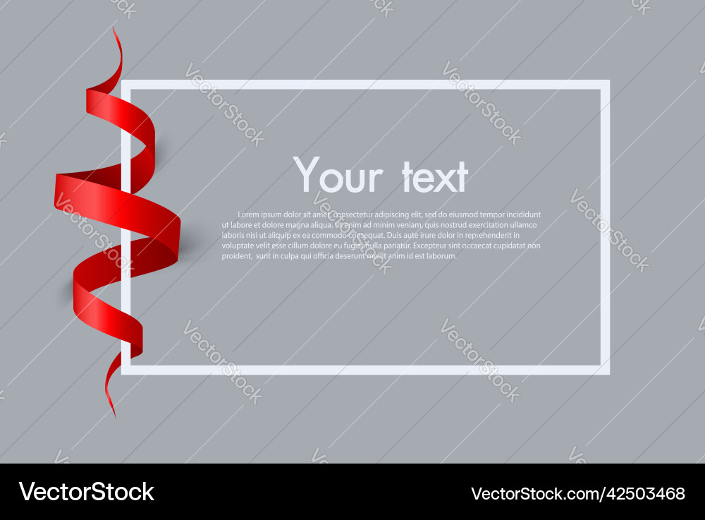 Frame and border of red ribbon template elements vector image