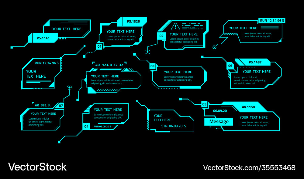 Futuristic Callout UI - Message Box Vector Image