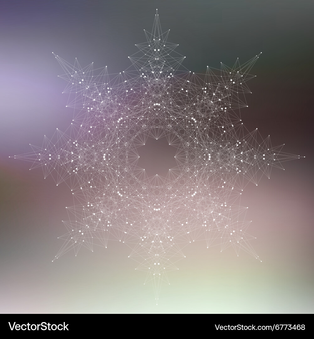 Geometric abstract form with connected lines Vector Image