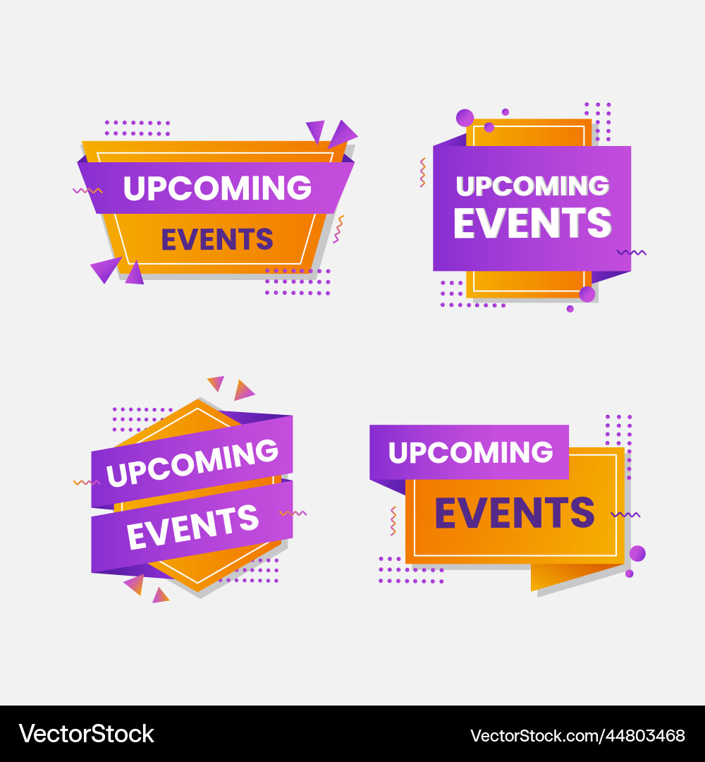 Gradient upcoming events set Gradient upcoming events set vector image