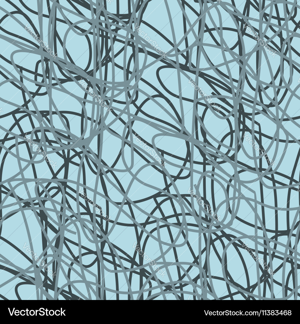 Linear abstract seamless pattern hand drawn vector image