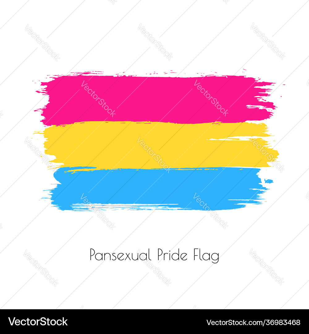 Pansexual lgbt watercolor flag Pansexual lgbt watercolor flag vector image
