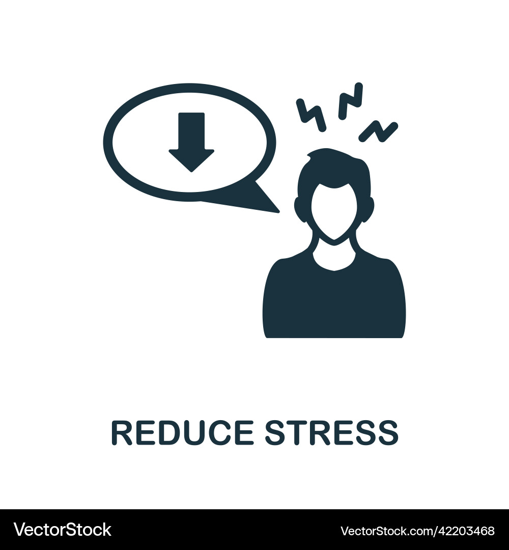 Reduce stress icon simple element from yoga Reduce stress icon simple element from yoga vector image