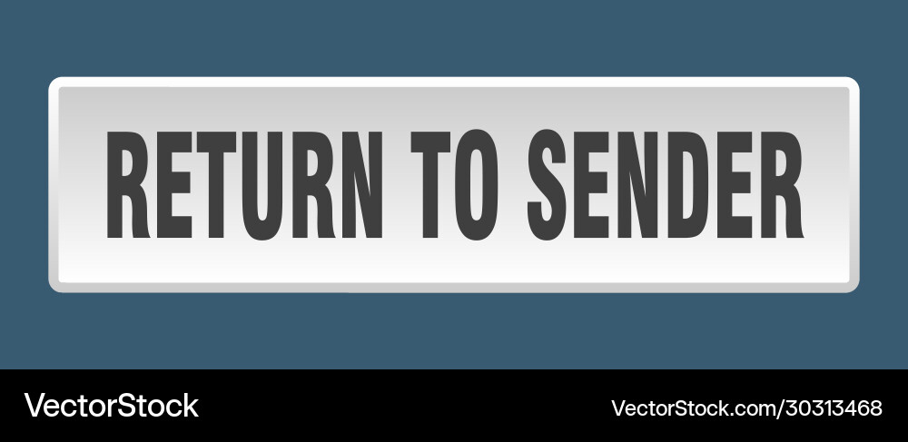 Return to sender button square Vector Image