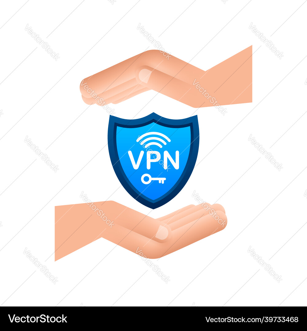 Secure vpn connection concept with hands hnads Secure vpn connection concept with hands hnads vector image