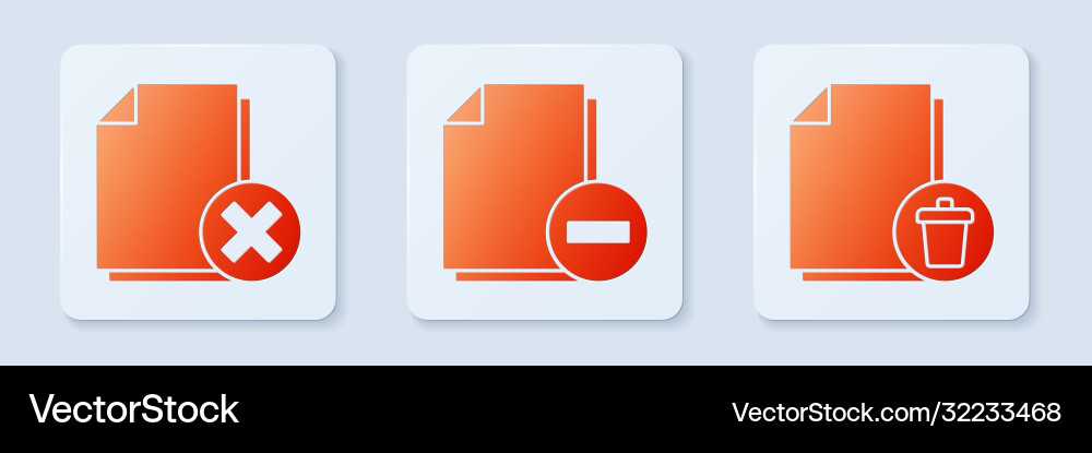 Set document with minus delete file Set document with minus delete file vector image