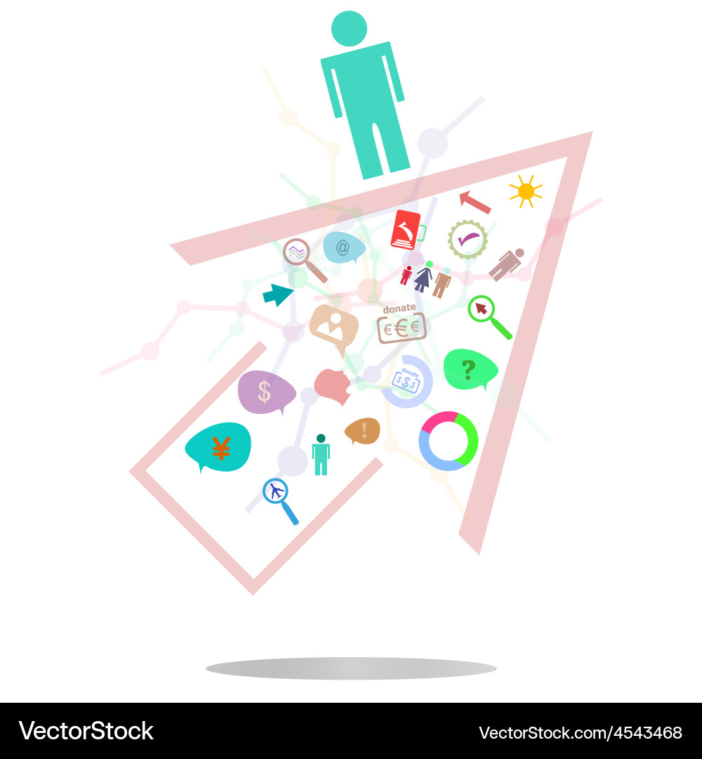 Thin line icon with flat design element Vector Image