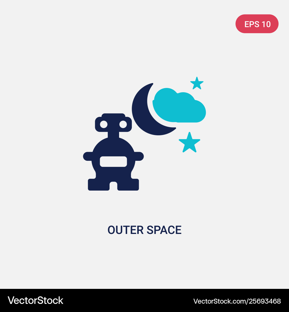 Two color outer space icon from artificial Two color outer space icon from artificial vector image
