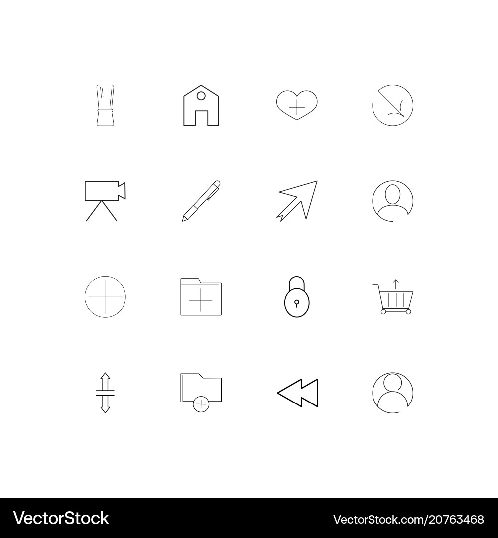 User interface linear thin icons set outlined vector image