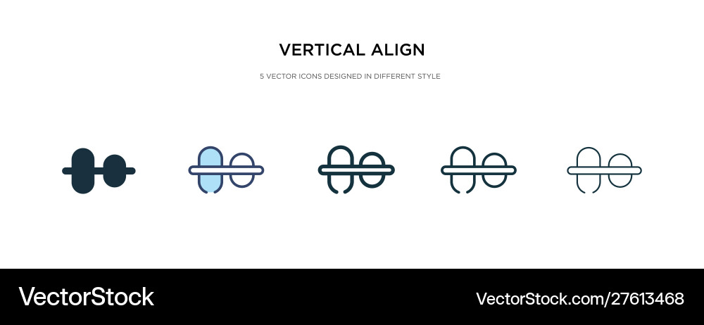 Vertical align icon in different style two Vertical align icon in different style two vector image