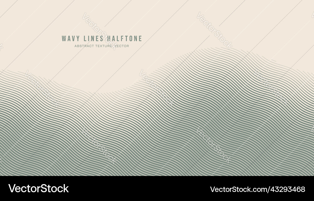 Wavy lines half tone etching pattern abstract vector image