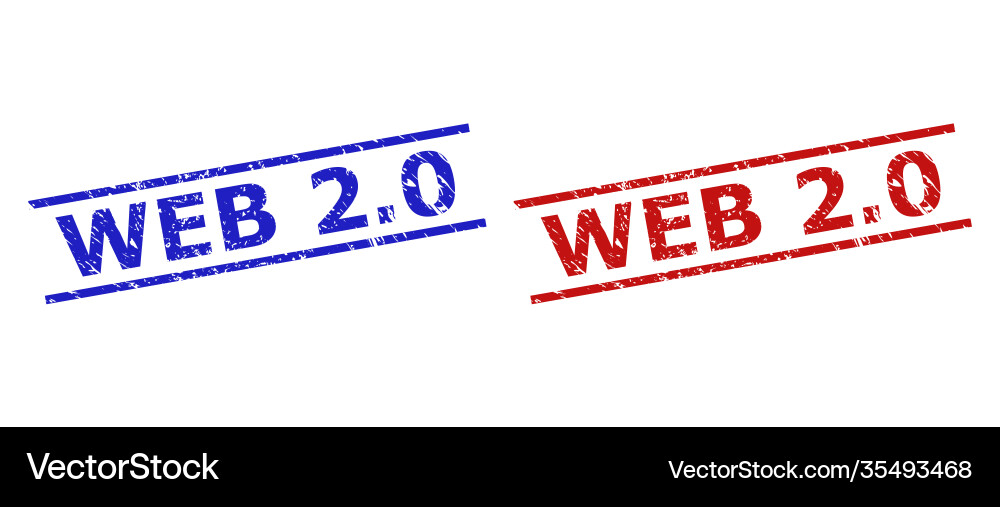 Web 20 seals with unclean style and parallel vector image