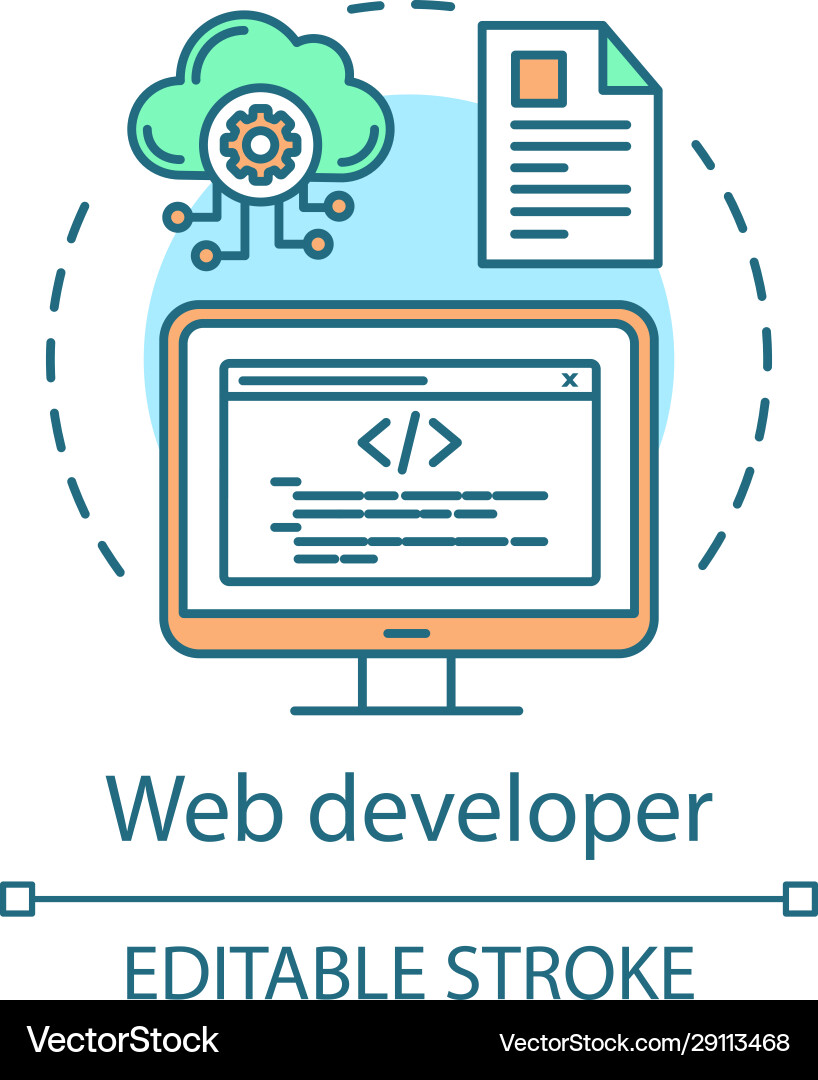 Web developer concept icon Web developer concept icon vector image