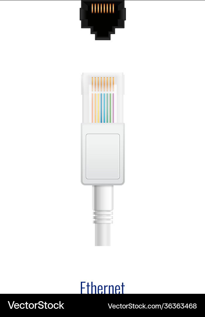 White ethernet connection composition vector image