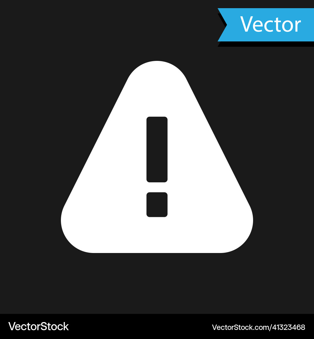 White exclamation mark in triangle icon isolated Vector Image