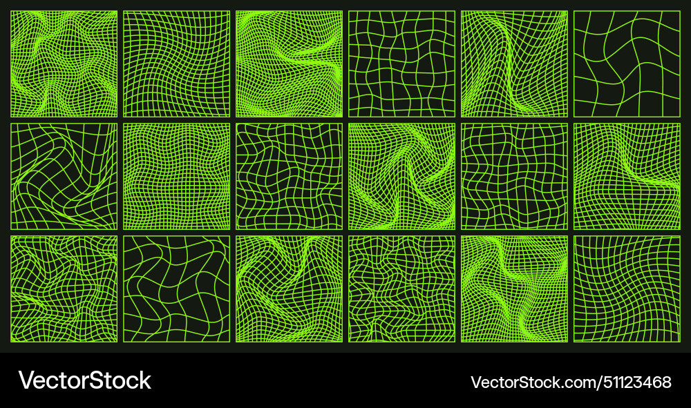 Wireframe shapes lined perspective mesh 3d grid Wireframe shapes lined perspective mesh 3d grid vector image
