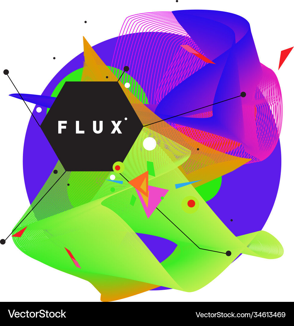 3d colorful wave background dynamic flux effect 3d colorful wave background dynamic flux effect vector image