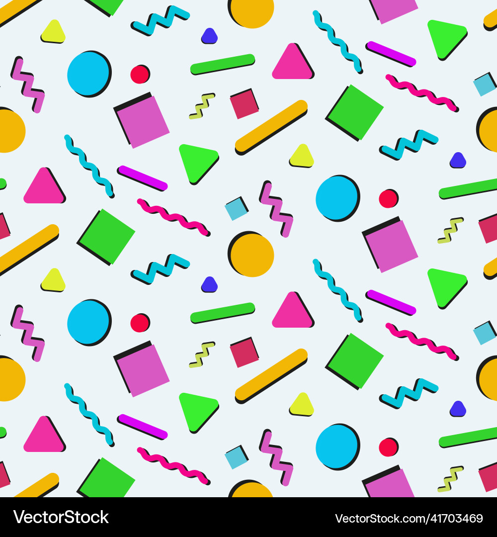 90s abstract shapes seamless pattern 90s abstract shapes seamless pattern vector image