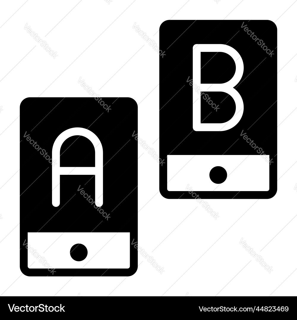 Ab testing icon user interface as a simple sign vector image