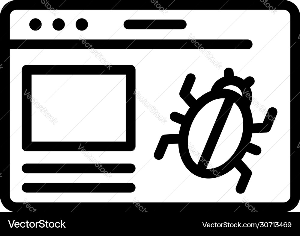 Bug in web application icon outline style vector image