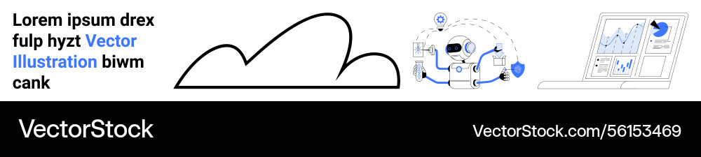 Cloud computing concept with ai robot data Cloud computing concept with ai robot data vector image