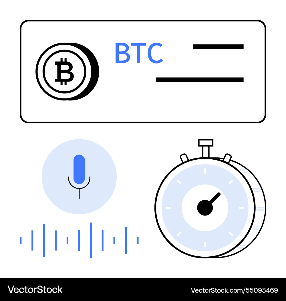 Concept of cryptocurrency voice commands Concept of cryptocurrency voice commands Vector Image