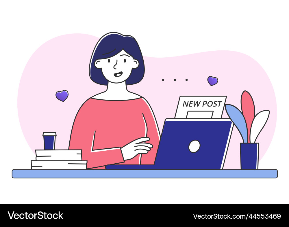 Copywriter creating blog Copywriter creating blog vector image