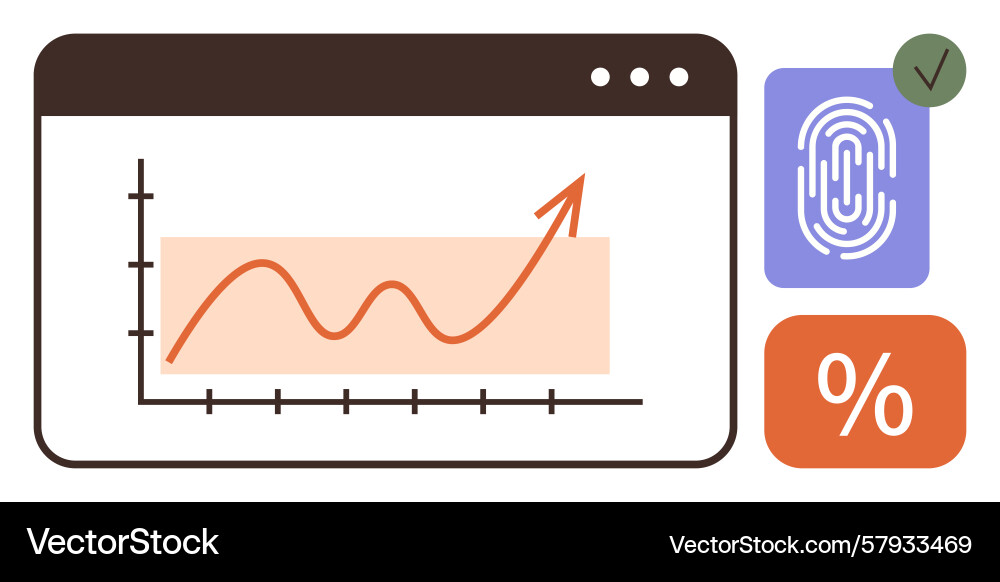 Data analytics dashboard with growth chart Data analytics dashboard with growth chart Vector Image