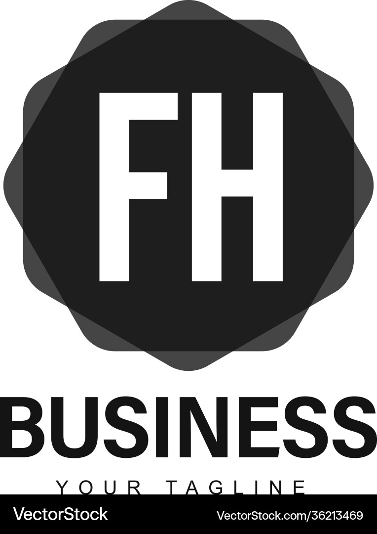 Fh initial a logo design with abstract style Fh initial a logo design with abstract style vector image