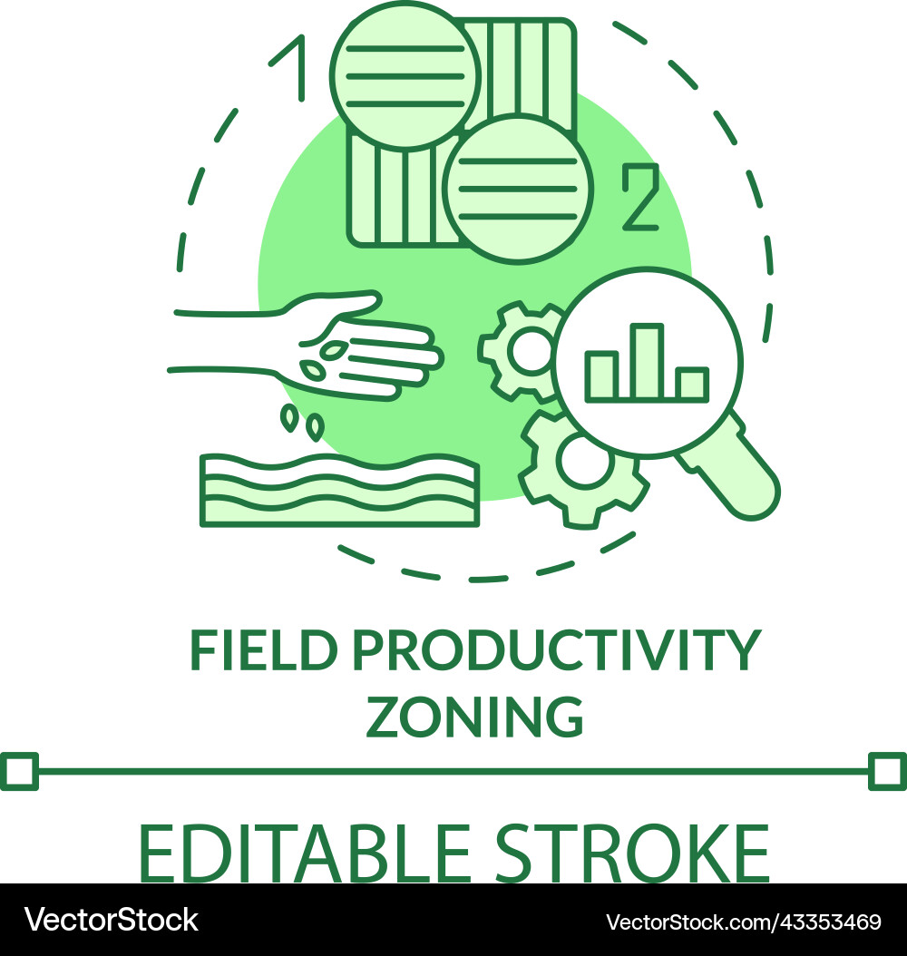Field productivity zoning green concept icon Field productivity zoning green concept icon vector image