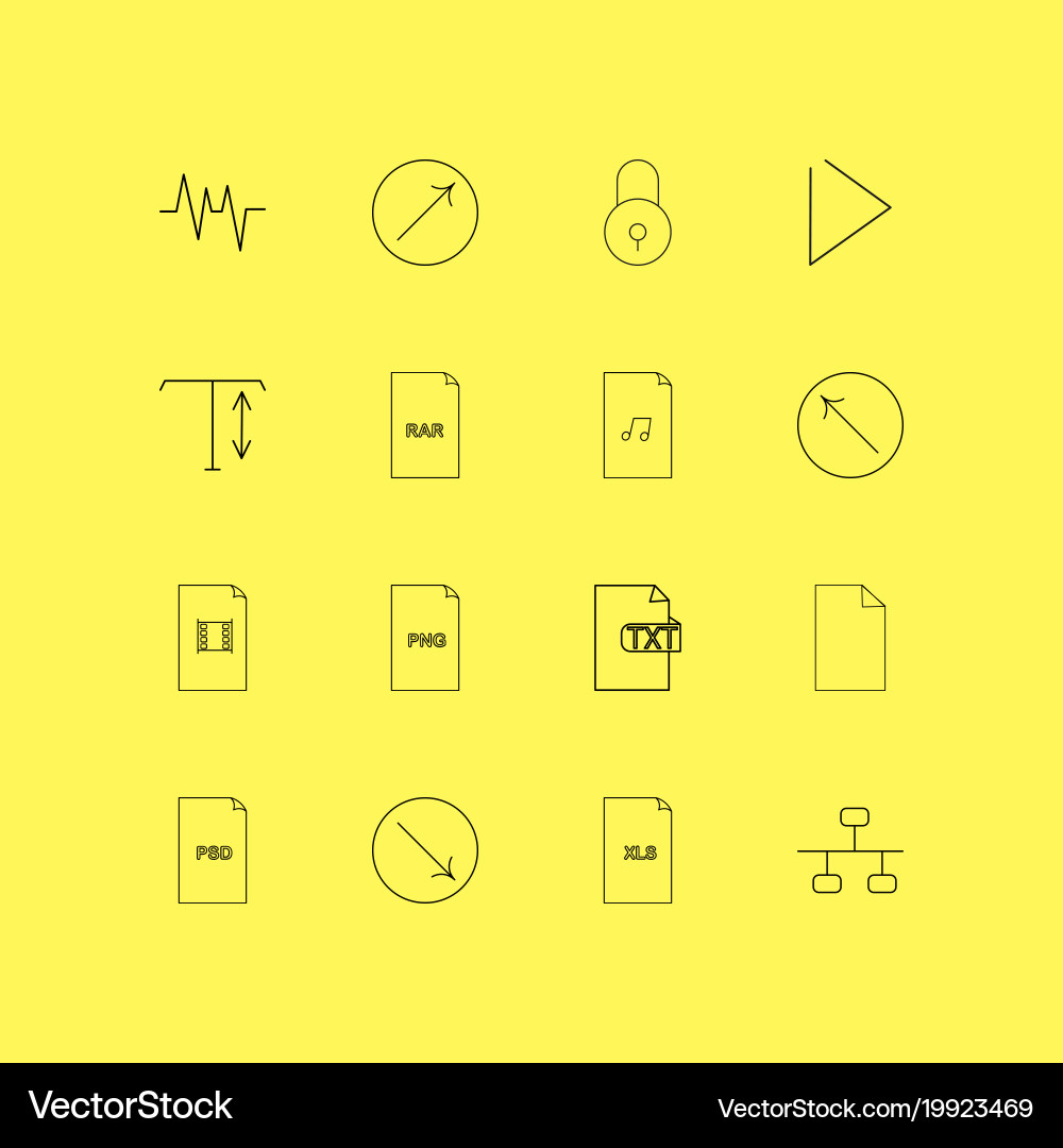 Files and folders linear icon set simple outline vector image