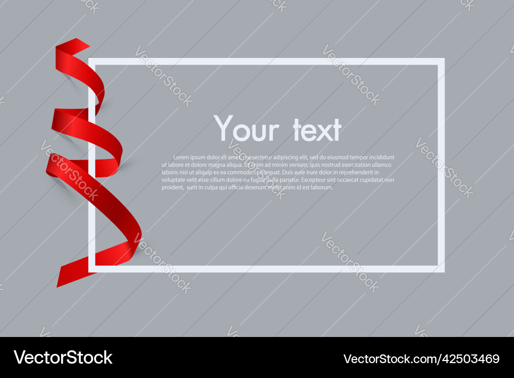 Frame and border of red ribbon template elements vector image