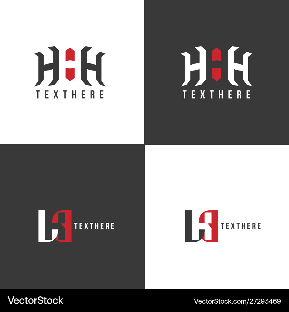 HHH Initials Logo - Monogram Style Vector Image