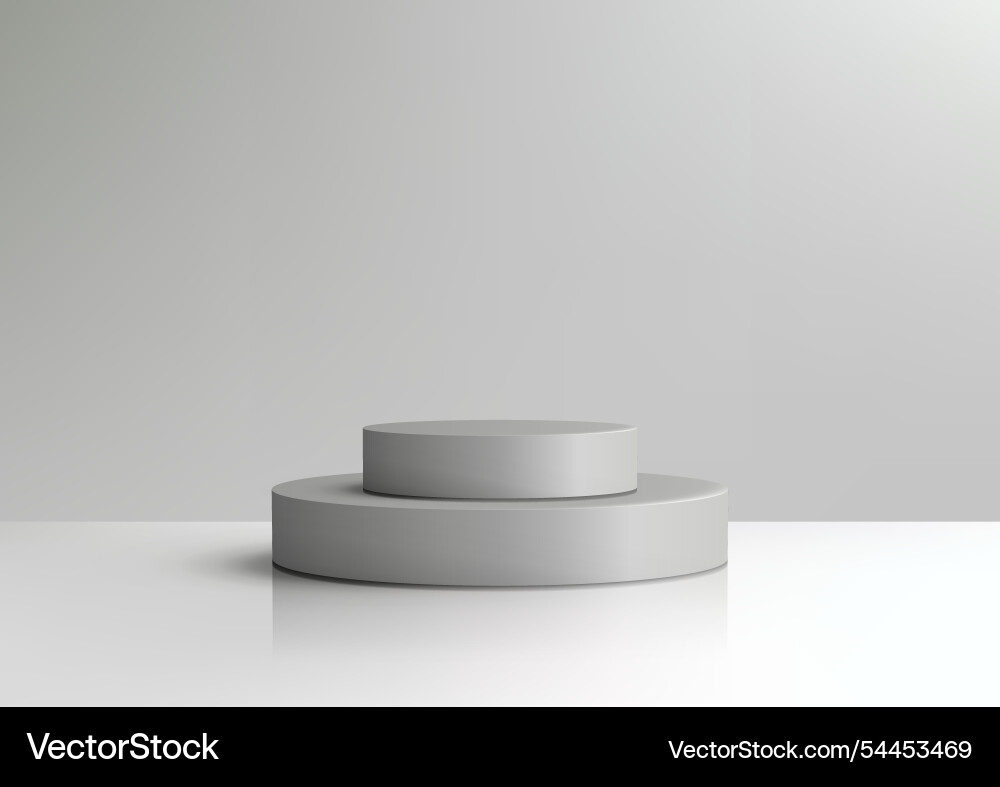 Minimal 3d stacked gray circular platforms Minimal 3d stacked gray circular platforms vector image