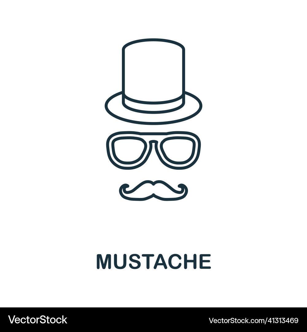 Mustache icon line element from party Mustache icon line element from party vector image